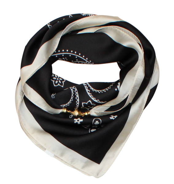 Silk scarf with magnetic closure 