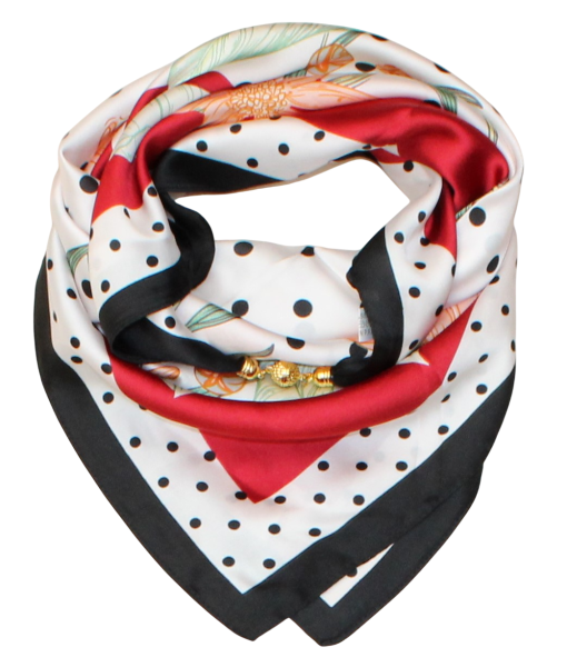 Silk scarf with magnetic closure 