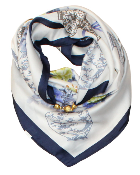 Silk scarf with magnetic closure 
