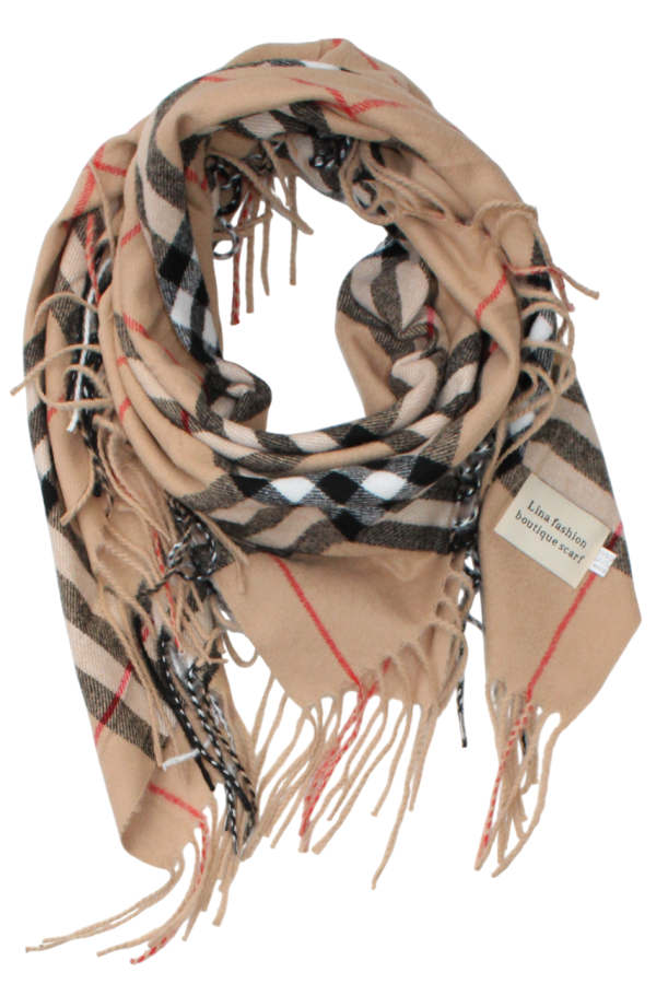 Šilta ruda juostuota skara moterims s894