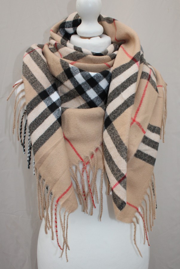 Šilta ruda juostuota skara moterims s894