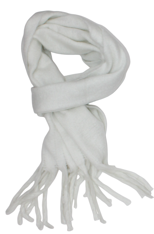 Storas pūkuotas žalsvas šalikas