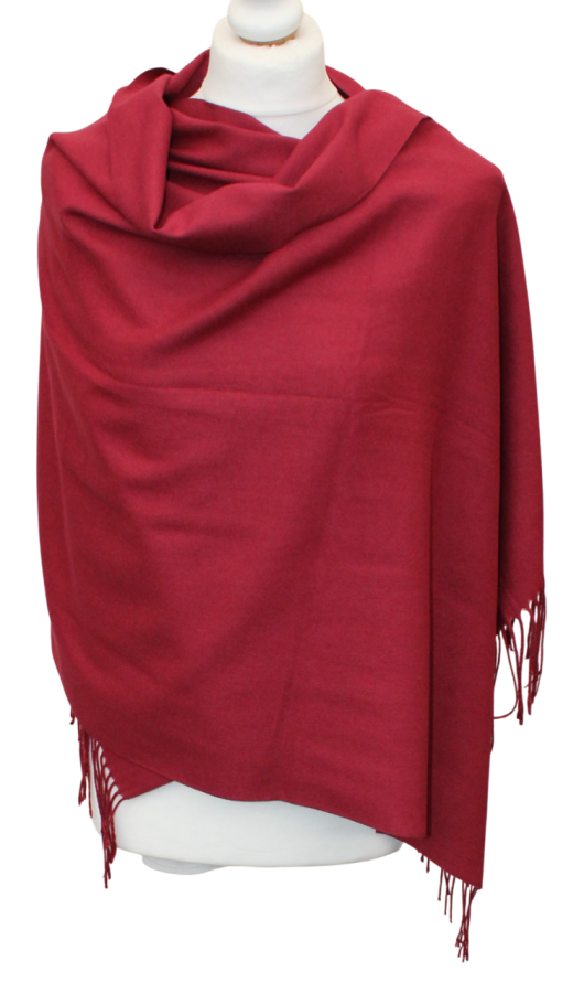 Tamsiai raudonas šiltas šalikas s867
