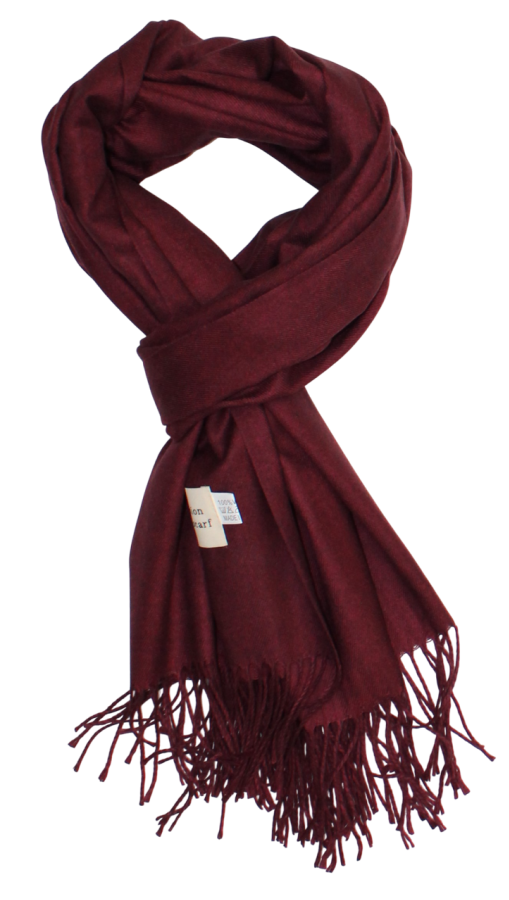 Tamsiai raudonas vidutinio storumo šalikas  s894