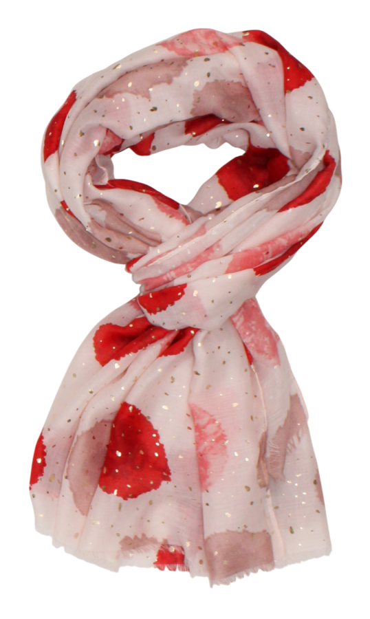 Plonas didelis baltas su raudonais taškais šalikas s841 Plonas didelis baltas su raudonais taškais šalikas s841