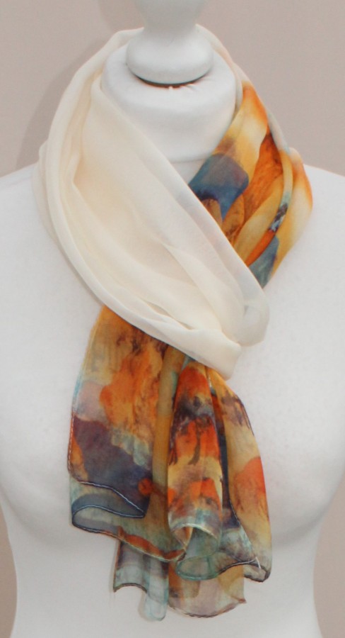 Plonas oranžinis šalikas s817