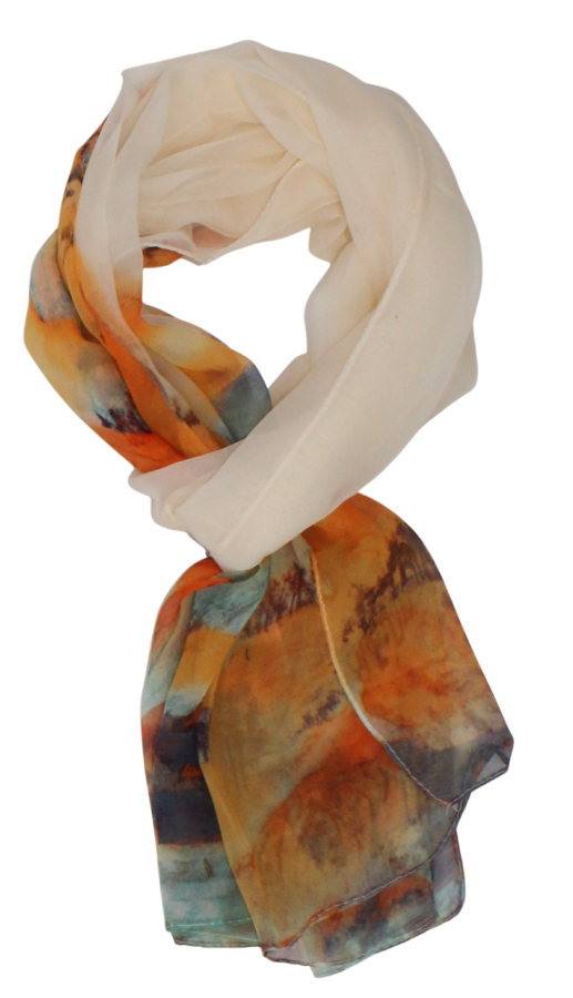 Plonas oranžinis šalikas s817