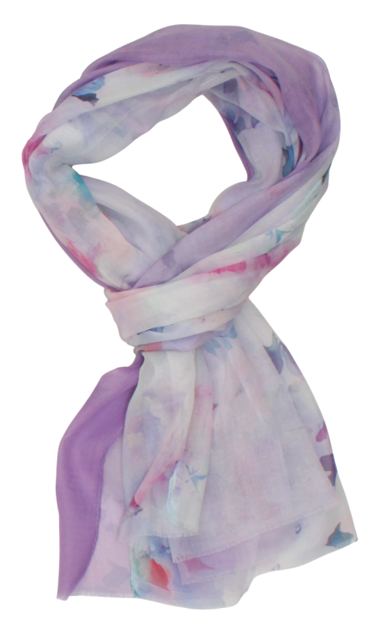 Plonas mikštas violetinis pereinančios spalvos šalikas S815