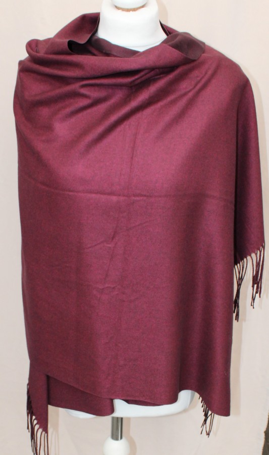 Pereinančios spalvos tamsiai raudonas dvipusis šalikas s844