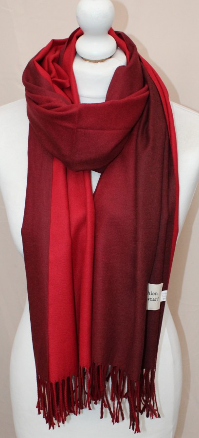 Pereinančios spalvos raudonas dvipusis šalikas s847