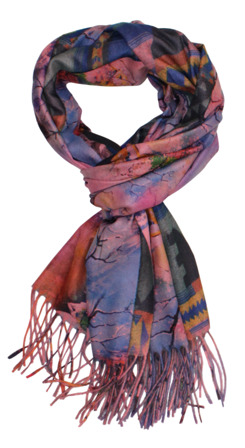 Margas violetinis dvipusis šiltas minkštas šalikas s861