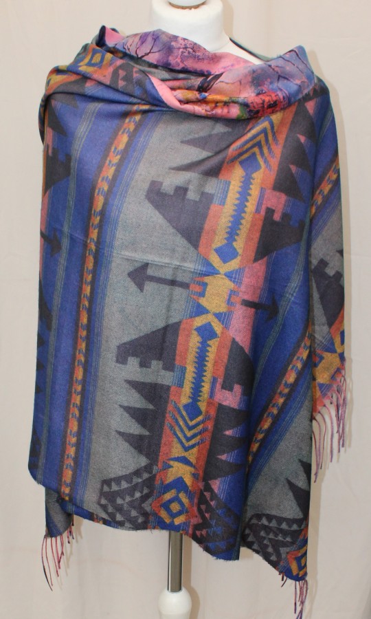 Margas violetinis dvipusis šiltas minkštas šalikas s861