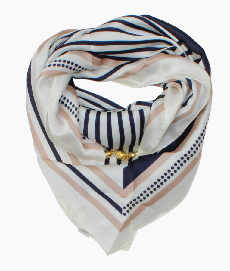 Balta mėlyna skarelė su magnetiniu užsegimu brokuota  s955