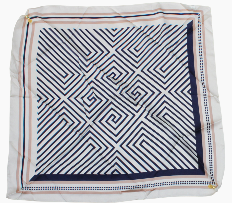 Balta mėlyna skarelė su magnetiniu užsegimu brokuota  s955