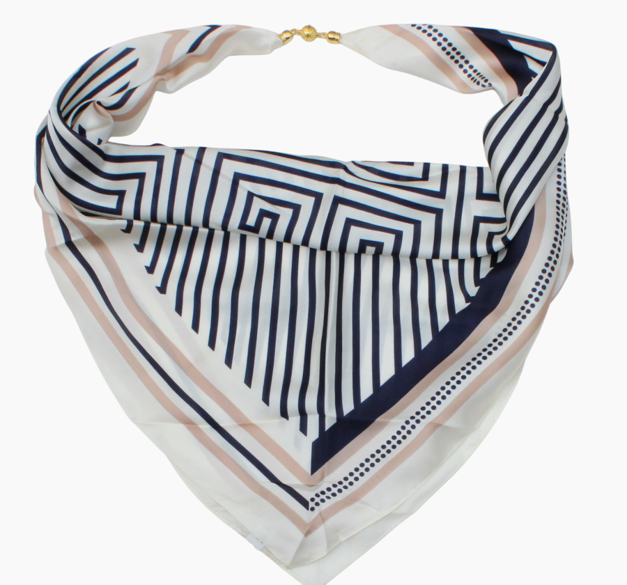 Balta mėlyna skarelė su magnetiniu užsegimu brokuota  s955