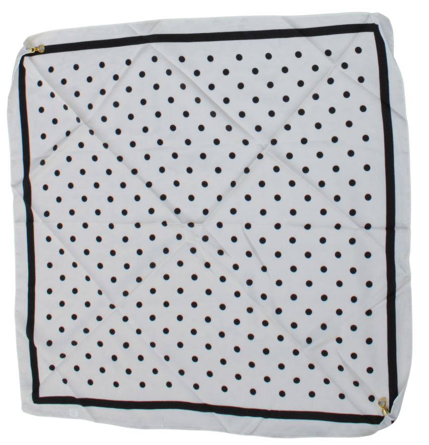 Balta taškuota skarelė su magnetiniu užsegimu „Polka Dot“ s954 Balta taškuota skarelė su magnetiniu užsegimu „Polka Dot“ s954